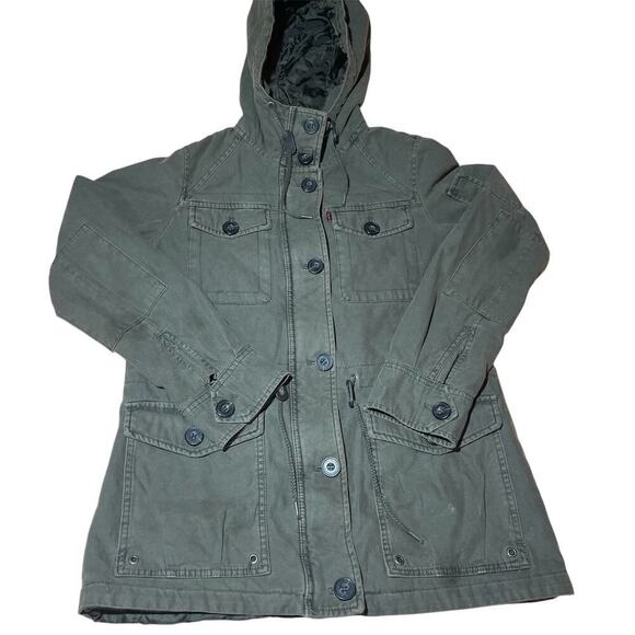 Levis Women’s S‎ Utility Heavy Winter Coat Hooded Jacket Insulated Pockets - Picture 1 of 12